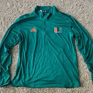 Adidas AEROREADY Miami Hurricanes Quarter-Zip Jacket